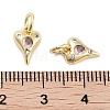 Brass Micro Pave Cubic Zirconia Charms KK-C051-06G-03-3