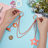 Acrylic Star Charm Iron Chain Bag Decorative Chains HJEW-OC00295-3