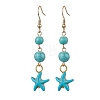 Synthetic Turquoise Dangle Earrings EJEW-JE05849-02-1