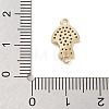 Brass Pave Clear & Black Cubic Zirconia Pet Puppy Connector Charms KK-Z061-01G-02-3