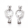 925 Sterling Silver Micro Pave Clear Cubic Zirconia Spring Gate Clasps STER-T008-153P-1
