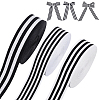 30 Yards 3 Styles Strip Pattern Polyester Ribbons SRIB-PH0001-92-1