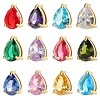 Brass Cubic Zirconia Slide Charms STAS-OY016-04G-1