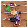 3Pcs Bohemian Cotton Tassels Charm Bracelets EO4555-5-1