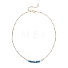 Dyed Natural Malaysia Jade Faceted Rondelle Beaded 304 Stainless Steel Satellite Chain Necklaces for Women NJEW-JN05783-03-4