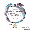 Ocean Alloy Enamel & Rhinestone & Resin & Acrylic Starfish Pendant Printed Cloth Scarf Necklaces for Women FS-WG8696E-18-1