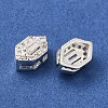 Brass Micro Pave Clear Cubic Zirconia Beads KK-G503-17S-2