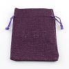 Polyester Imitation Burlap Packing Pouches Drawstring Bags ABAG-R005-9x7-10-1