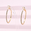 Brass Micro Pave Cubic Zirconia Stud Earrings EJEW-R025-32G-2