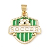 Football Theme Brass Enamel Pendants KK-A303-01F-G-1