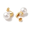 Rack Plating Brass with ABS Plastic Pearl Stud Earrings for Women EJEW-G403-08G-2