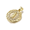 Brass Micro Pave Cubic Zirconia Pendants KK-C090-35G-06-2