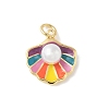 Brass Enamel Pendants KK-B148-03G-01-1