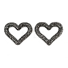 Handmade Polymer Clay Rhinestone Linking Rings CLAY-H009-04B-1