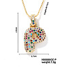 Brass Pave Colorful Cubic Zirconia Letter Pendant Box Chain Necklaces NU0575-16-1