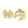 Brass Micro Pave Cubic Zirconia Cuff Earrings EJEW-C104-034G-2