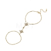 Summer 304 Stainless Steel Crystal Rhinestone Star Link Hand Chain Ring Bracelets for Women SA-CBAAE04-02G-3