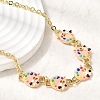 Brass Enamel Pendant Necklaces NJEW-B157-07G-02-2