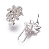 Brass Micro Pave Cubic Zirconia Stud Earring Findings KK-O121-13P-2