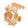 304 Stainless Steel Enamel Cuff Open Bangles for Women BJEW-F542-01G-03-4