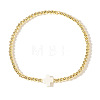 Brass Round Beads Stretch Bracelets VH4184-16-1
