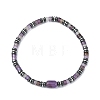 Non-magnetic Synthetic Hematite & Natural Gemstone Beads Stretch Bracelets for Women Men BJEW-JB13808-4