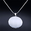 201 Stainless Steel Flower of Life Pendant Box Chain Necklaces for Women FS-WGA65E4-01-3