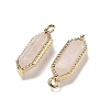 Natural Rose Quartz Faceted Double Terminal Pointed Pendants G-G181-05G-01-2