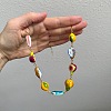 Ocean Resin Fruit Fish Link Chain Necklaces with Alloy Bar Links for Women WG7A601-01-4