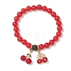 Lampwork & Alloy Rhinestone Charms Bracelets BJEW-JB13269-2