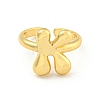 Brass Letter Open Cuff Rings for Women RJEW-G313-01K-G-2