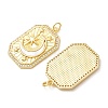 Brass Micro Pave Clear Cubic Zirconia Pendants KK-CBADE12-02B-G-2