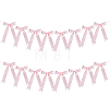 Polyester Bowknot Hanging Banner OFST-WH0004-121B-1