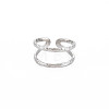 304 Stainless Steel Double Line Open Cuff Ring for Women X-RJEW-S405-200P-1