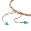 Flower Glass Braided Bead Bracelets BJEW-JB11077-01-4