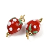 304 Stainless Steel with Handmade Lampwork Pendants STAS-Q352-02G-E-2