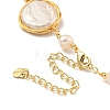 Natural Pearl Oval Link Necklaces NJEW-M214-01G-3