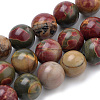 Natural Polychrome Jasper/Picasso Stone/Picasso Jasper Beads Strands X-G-S259-23-6mm-1