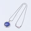 Natural & Synthetic Gemstone Pendant Necklaces NJEW-JN01850-2