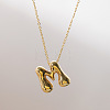 Brass Chunky Initial Pendant Necklaces WG97A63-13-1