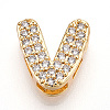 Brass Micro Pave Cubic Zirconia Charms KK-N254-217G-V-1