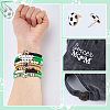 Polymer Clay & Brass Acrylic Beaded Stretch Bracelets & Football Alloy Enamel Stud Earrings & Polyester Baseball Cap BJEW-PH02021-3