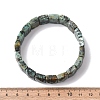 Rectangle Natural African & Turquoise Beads Stretch Bracelets for Women Men BJEW-Z149-01A-5