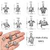 90Pcs 9 Styles Tibetan Style Zinc Alloy Charms TIBEP-CJ0002-02-2