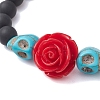 Resin and Synthetic Turquoise Bracelets BJEW-JB10755-02-3