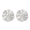 304 Stainless Steel Textured Flat Round with Sun Stud Earrings EJEW-D281-25S-1