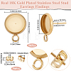 50Pcs Flat Round 304 Stainless Steel Stud Earrings Findings STAS-BBC0005-85C-2