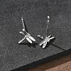 Brass Stud Earrings for Women EJEW-F403-06P-3