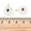 Natural Quartz Crystal Flat Round Pendants G-H318-01G-12-3
