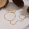 Minimalist Bamboo 304 Stainless Steel Link Ring Bracelets GG6478-2